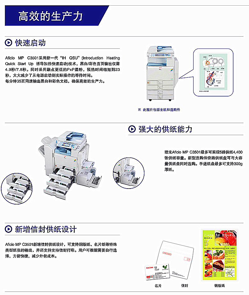 理光3501彩機的高效生產(chǎn)力圖